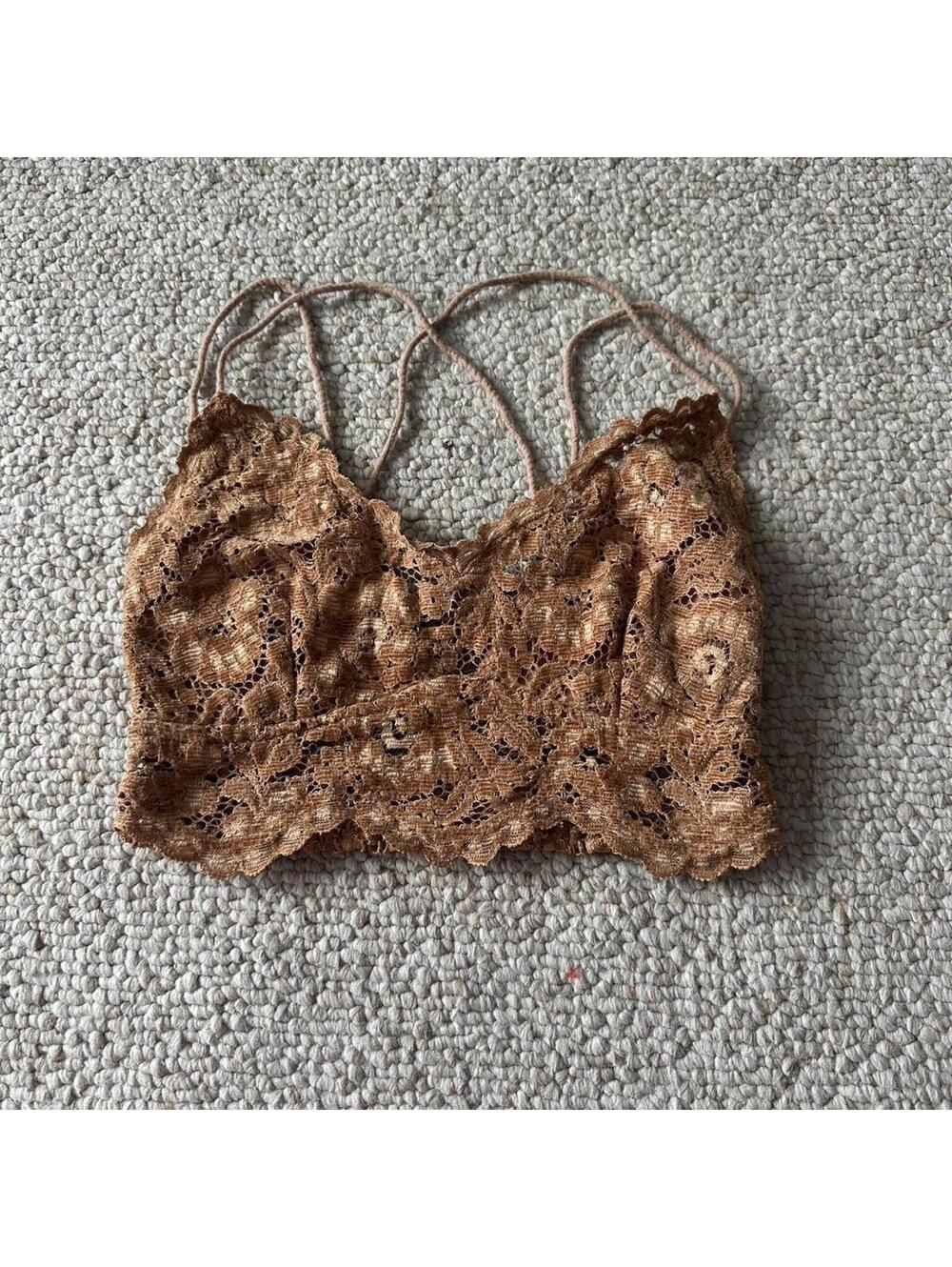 Free People brown lace bralette
